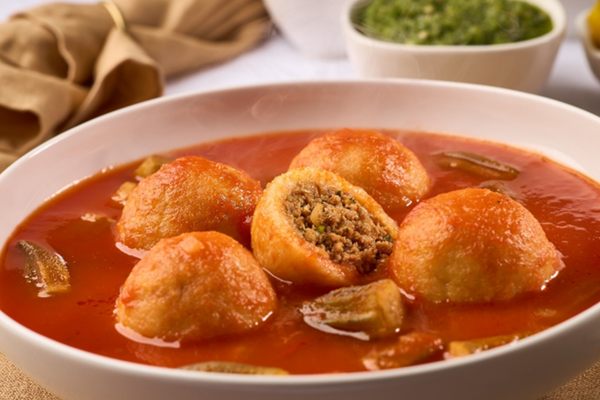 Bamia (orka) kubbeh soup