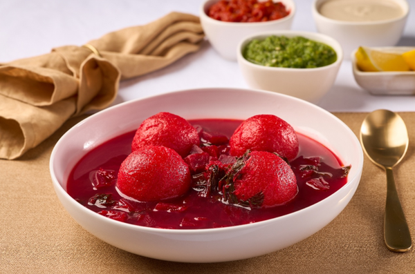Beet kubbeh soup